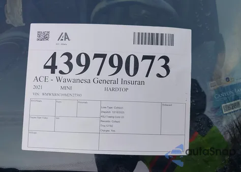 2021 Mini Hardtop Cooper S z USA, uszkodzony, nr VIN WMWXR5C09M2N27393